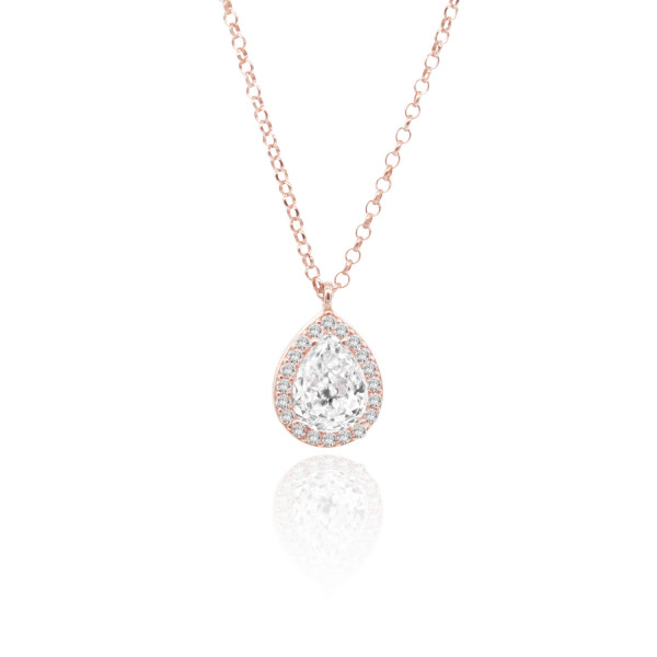 Halo Drop sterling silver 925 necklace